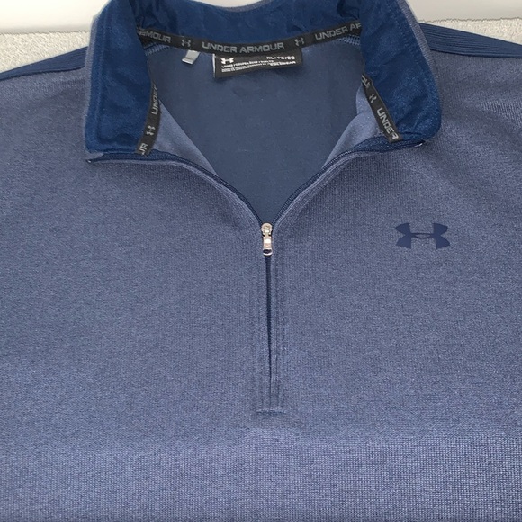 Under Armour Size XL Quarter Zip Navy Blue Sweater. Excellent condition - Picture 2 of 16